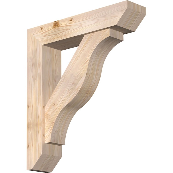 Ekena Millwork Funston Slat Smooth Bracket w/ Offset Brace, Douglas Fir, 7 1/2"W x 34"D x 38"H BKT0806X34X38FST06SDF - main